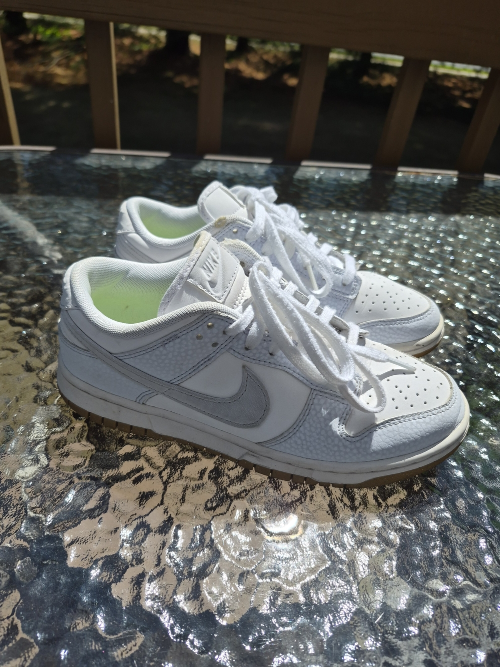 Nike White Low-Top Sneakers with Light Gray Swoosh